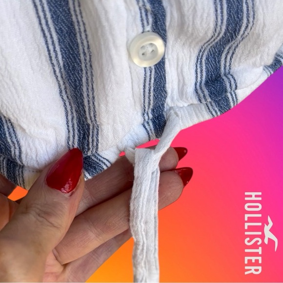 Hollister Blue and White Striped Blouse - Picture 6 of 11